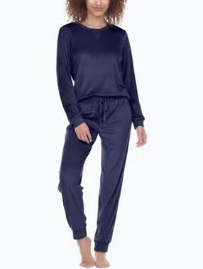 NWT Honeydew Intimates 2-Piece Super Soft Fleece Velour Lounge Set Navy XS